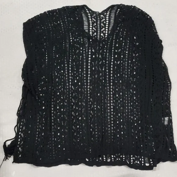 Chic Black Lace Blouse Swim Cover Up - Picture 11 of 11